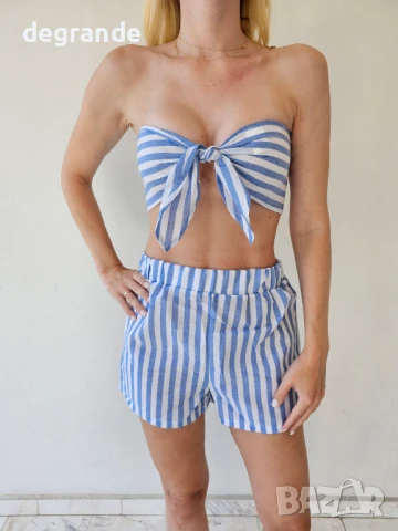 Дамски комплект от 2 части наличен в розово и синьо, снимка 2 - Комплекти - 51131319