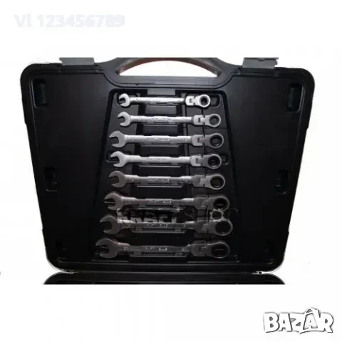 звездогаечни тресчотни ключове с чупещо рамо от 8мм до 32мм 13 части KRAFTWELLE, снимка 3 - Ключове - 52261681