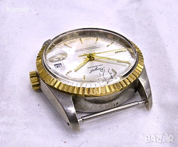 Механичен часовник Royal Calendar със защита от удар | Винтидж швейцарски часовници, снимка 5 - Антикварни и старинни предмети - 53659149