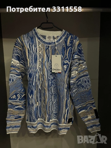 Carlo Colucci - Пуловер син - М размер, снимка 2 - Пуловери - 53840880