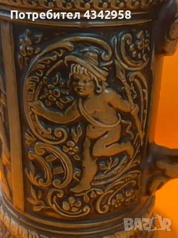 Винтидж (1949-1990)  бирена халба « Семейство на ловци» Gerz W. Germany с дебел капак., снимка 8 - Антикварни и старинни предмети - 52872064