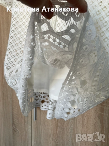 Уникална блуза бяла, цялата от бродерия - 2XL, снимка 12 - Туники - 52399322
