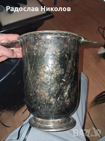 Antique Christofle Champagne Cooler, Silver Plated, 1913 Monogram.