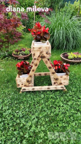 Дървен цветарник!