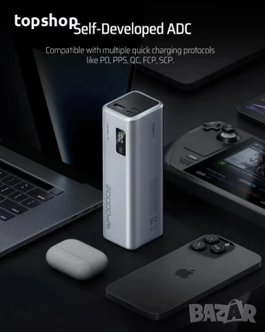 Преносима нова CUKTECH Power Bank, 20000mAh преносимо зарядно устройство, снимка 7 - Друга електроника - 50501476