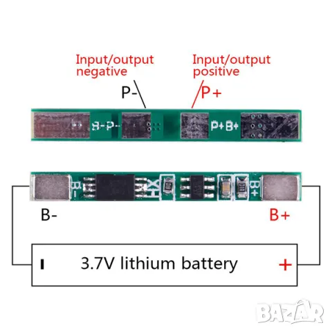 BMS защитен модул за Li-ion батерии 1S, 3.7V, 3A, снимка 5 - Друга електроника - 48013545