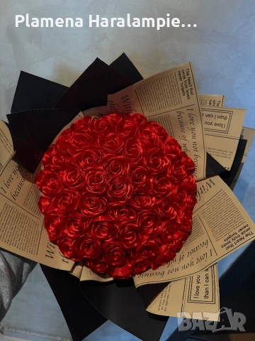 ръчноизработени букети от сатенени ленти , снимка 4 - Изкуствени цветя - 53329194