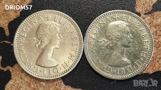 Монетu Великобритния - 2 бр.› Кралица Елизабет II [1954], снимка 2 - Нумизматика и бонистика - 50110189