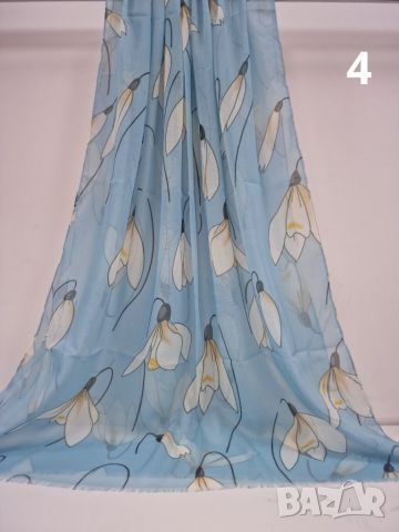 Дамски шал с флорални шарки 1.80х0.90см, снимка 5 - Шалове - 45779280