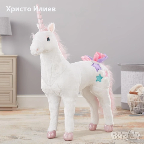 Плюшен еднорог Melissa and Doug 114см, снимка 10 - Плюшени играчки - 51999530