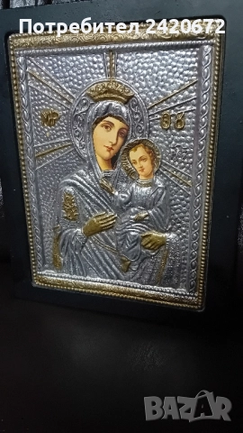 стара икона Дева Мария, снимка 5 - Икони - 52243804