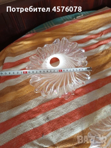 6 броя дебелостенни и масивни стъклени абажура за полюлей , снимка 5 - Полилеи - 54121227