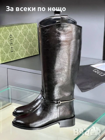 Gucci Дамски Черни Зимни Ботуши Гучи Код E1186, снимка 3 - Дамски ботуши - 53226999