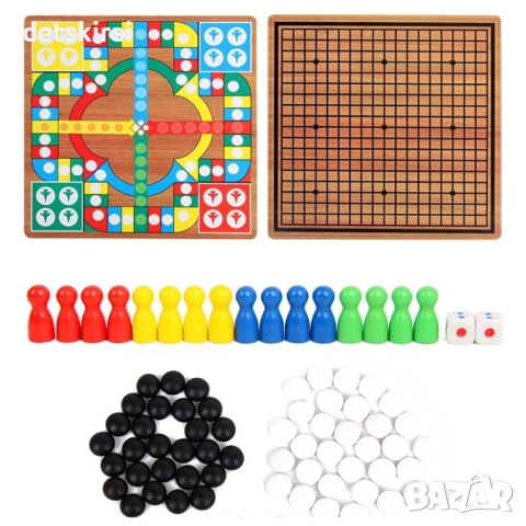 Дървено Не се сърди Човече и Японска игра ГО, снимка 2 - Образователни игри - 52565522