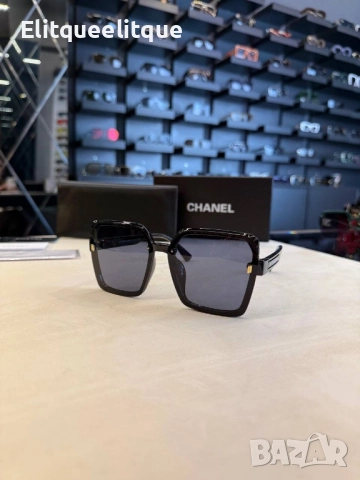 очила с черен обикновен калъф и Ув защита chanel