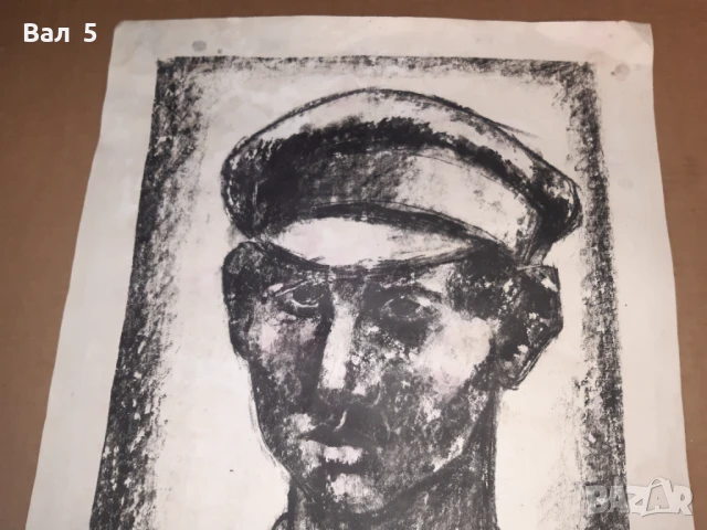 Стара графика , картина на Петър Мичев - ПЕДРО 1975 г, снимка 2 - Картини - 51026267