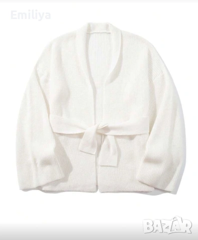 Бяла дамска плетена жилетка, снимка 2 - Жилетки - 53731966