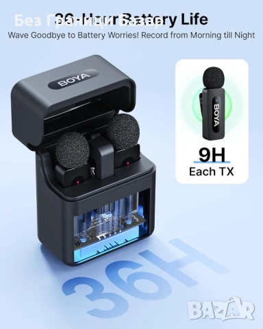 Нов BOYA BY-V3 безжичен микрофон за iPhone Android с шумофилтър за влог, снимка 5 - Микрофони - 49592061