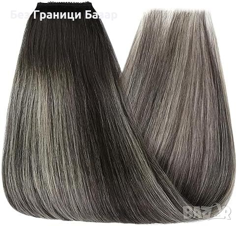 Нова естествена омбре човешка коса удължения треса прическа жени , снимка 7 - Аксесоари за коса - 46441059