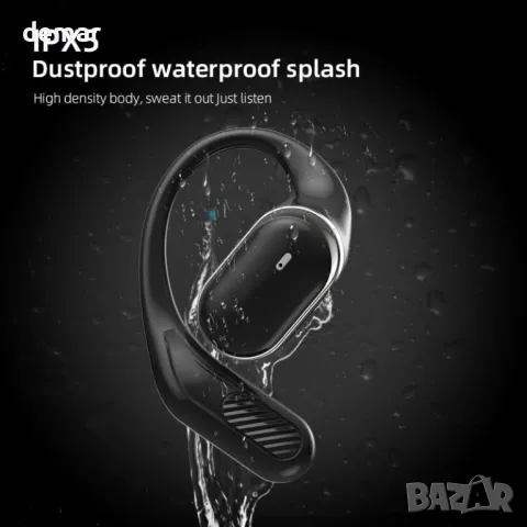 Ултра отворени безжични Bluetooth слушалки - ергономични с костна проводимост, черни, снимка 7 - Безжични слушалки - 50289045