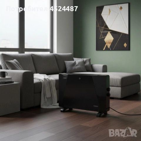 Конвекторен отоплител Rosberg – 2500W, 3 степени, защита от прегряване (бял или черен), снимка 2 - Отоплителни печки - 51795654