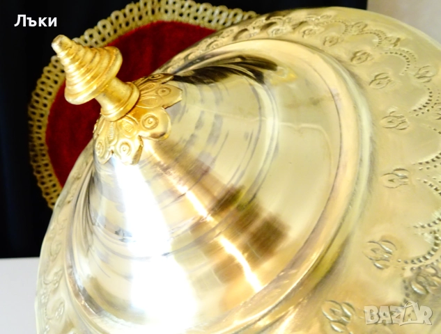 Марокански бронзов съд с капак за сервиране на сладкиши,бонбони. , снимка 8 - Антикварни и старинни предмети - 51628456