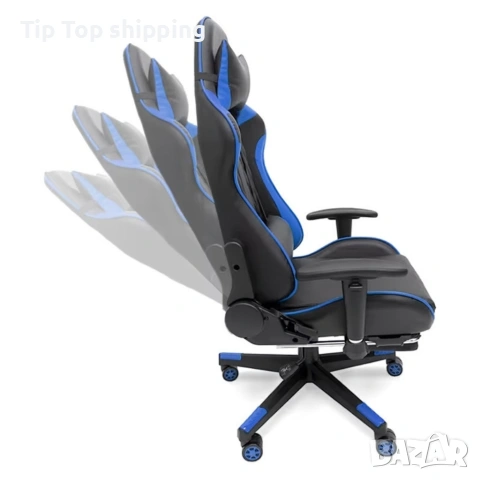 Геймърски стол с поставка за крака , снимка 7 - Геймърски - 53406507