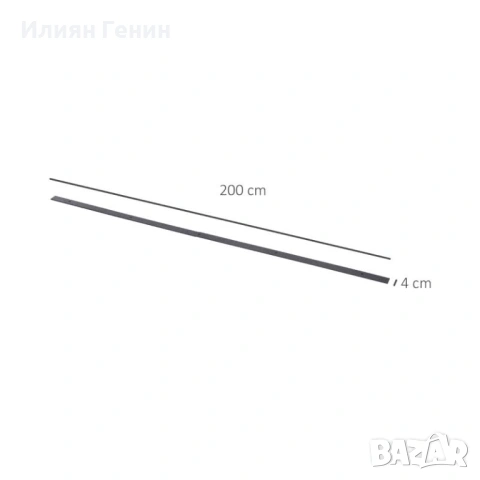 Комплект релси за плъзгащи се врати HOMCOM, метални, 2 м, снимка 9 - Други - 53627074