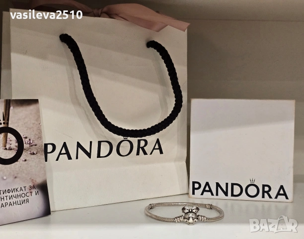 Pandora Disney Mickey Mouse оригинална дамска сребърна гривна , снимка 3 - Гривни - 53891828