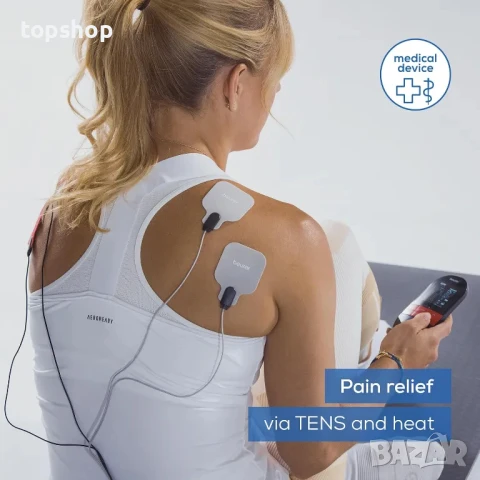 НОВ електростимулатор Beurer EM 59, TENS, EMS, 4 електрода, Затопляне, 64 програми, снимка 4 - Фитнес уреди - 50542529