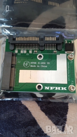 НОВ mSATA to 2,5" SATA half size преходник от микро сата m sata към сата за лаптоп 2,5 " инча