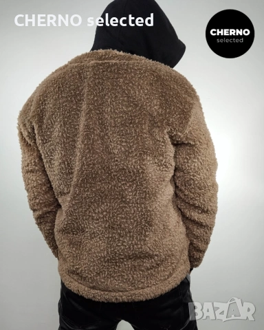  Мъжко кафяво поларено • шерпа флийс яке WEEKDAY Cody pile fleece cardigan – размер M•L, снимка 10 - Якета - 53905184