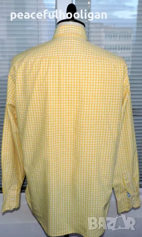 Tommy Hilfiger Mens Yellow/White Checked Shirt - мъжка риза с дълъг ръкав размер XL, снимка 7 - Ризи - 47651381