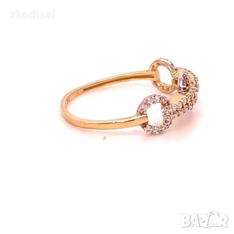 Златен дамски пръстен Tiffany 1,40гр. размер:57 14кр. проба:585 модел:36908-5, снимка 2 - Пръстени - 53606982