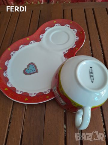 Чашка за чай и комплект за сервиране на торта, снимка 4 - Чаши - 45503372