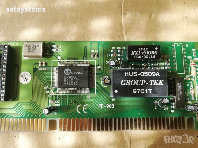 UMC UM9008F Acorp PE-908 Network Ethernet Controller Card 16-Bit ISA, снимка 7 - Мрежови адаптери - 45878535