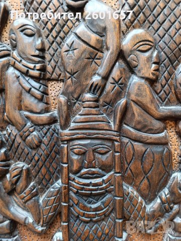 Старо африканско пано дърворезба., снимка 3 - Пана - 51171793