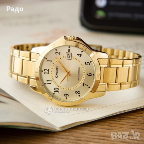 Часовник CASIO LTP-V004-9BUDF НОВ Дамски аналогов златист кварцов JAPAN с дата водоустойчив позлатен, снимка 5 - Дамски - 52795325