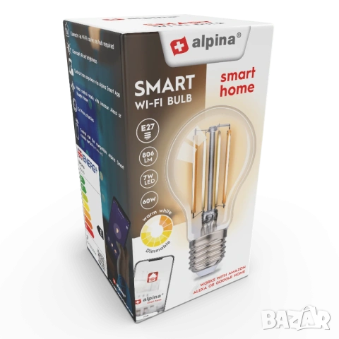 Крушка Alpina WiFi Smart 7W 806 lm - Smart Home Wifi Lamp