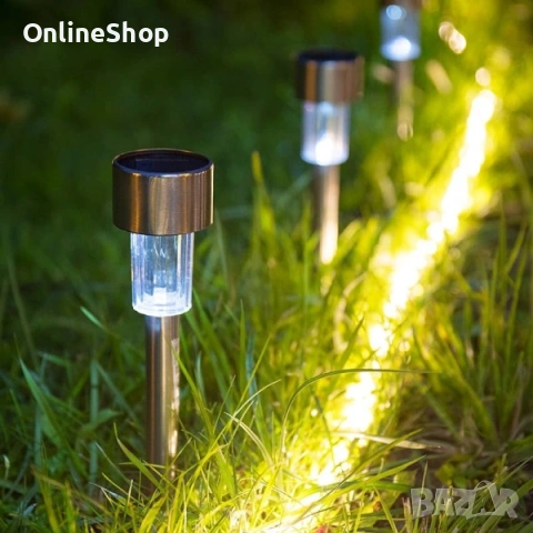 Комплект от 6 броя LED соларни лампи, снимка 4 - Соларни лампи - 53809673