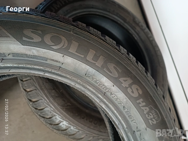 2бр.всесезонни гуми 215/60/17 Kumho, снимка 6 - Гуми и джанти - 53666840