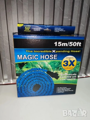 Разтегателен градински маркуч от 15 до 60 метра с накрайник за поливане на градина, снимка 4 - Напояване - 51888149