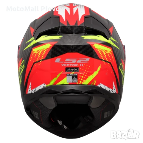 Каска LS2 FF811 Vector II Carbon Tantic Helmet – Red/Yellow, снимка 3 - Аксесоари и консумативи - 50711351