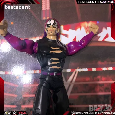 Екшън фигура WWE Jeff Hardy Deluxe Aggression Fully Customized Джеф Харди Делюкс играчка purple, снимка 1 - Колекции - 48361524