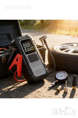 Компресор + стартер за автомобил JumpStarter 2в1 8000Mah, снимка 7 - Аксесоари и консумативи - 54159520