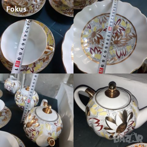 ЛФЗ - невероятен сервиз за чай руски порцелан много позлата, снимка 7 - Антикварни и старинни предмети - 46417946