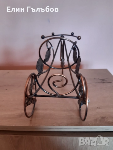 Стойка (поставка) за бутилка колело (триколка), ръчно изработена , снимка 5 - Декорация за дома - 52927930