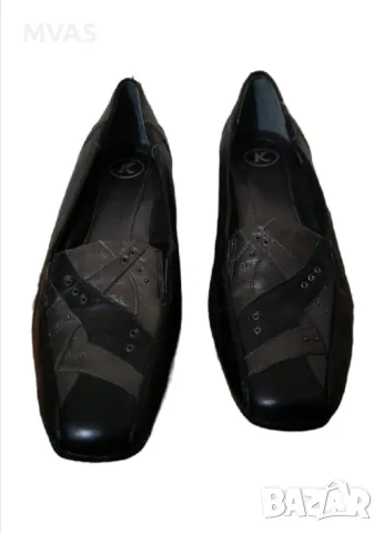 Черни ежедневни дамски обувки на малка платформа с тъмно сиво 39 размер , снимка 2 - Дамски ежедневни обувки - 49742095