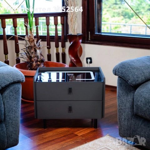 Смарт Шкаф LINEA - безжично зареждане, Bluetooth стерео тонколона 20W, USB-A & USB-C, LED