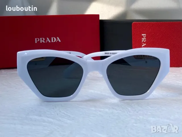 Prada дамски слънчеви очила котка 3 цвята черни бели, снимка 14 - Слънчеви и диоптрични очила - 46931195